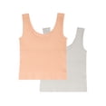 thumbnail image 2 of Athletic Works Girl's Ribbed Tank, 2-Pack, Sizes 4-18, 2 of 3