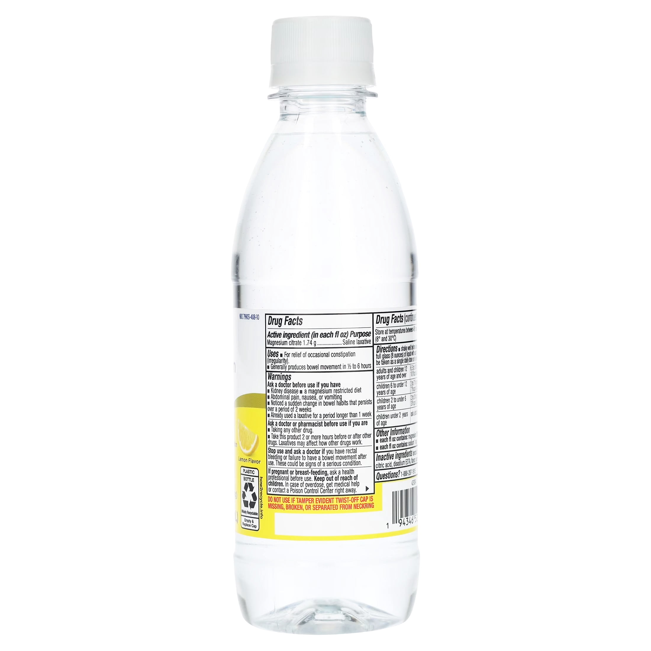 (12 pack) Equate Magnesium Citrate Saline Laxative, Lemon Flavor, 10 oz