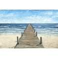 thumbnail image 2 of Marmont Hill Inc. 'Long Pier to the Ocean' Painting Print on Wrapped Canvas 12 x 8, 2 of 5