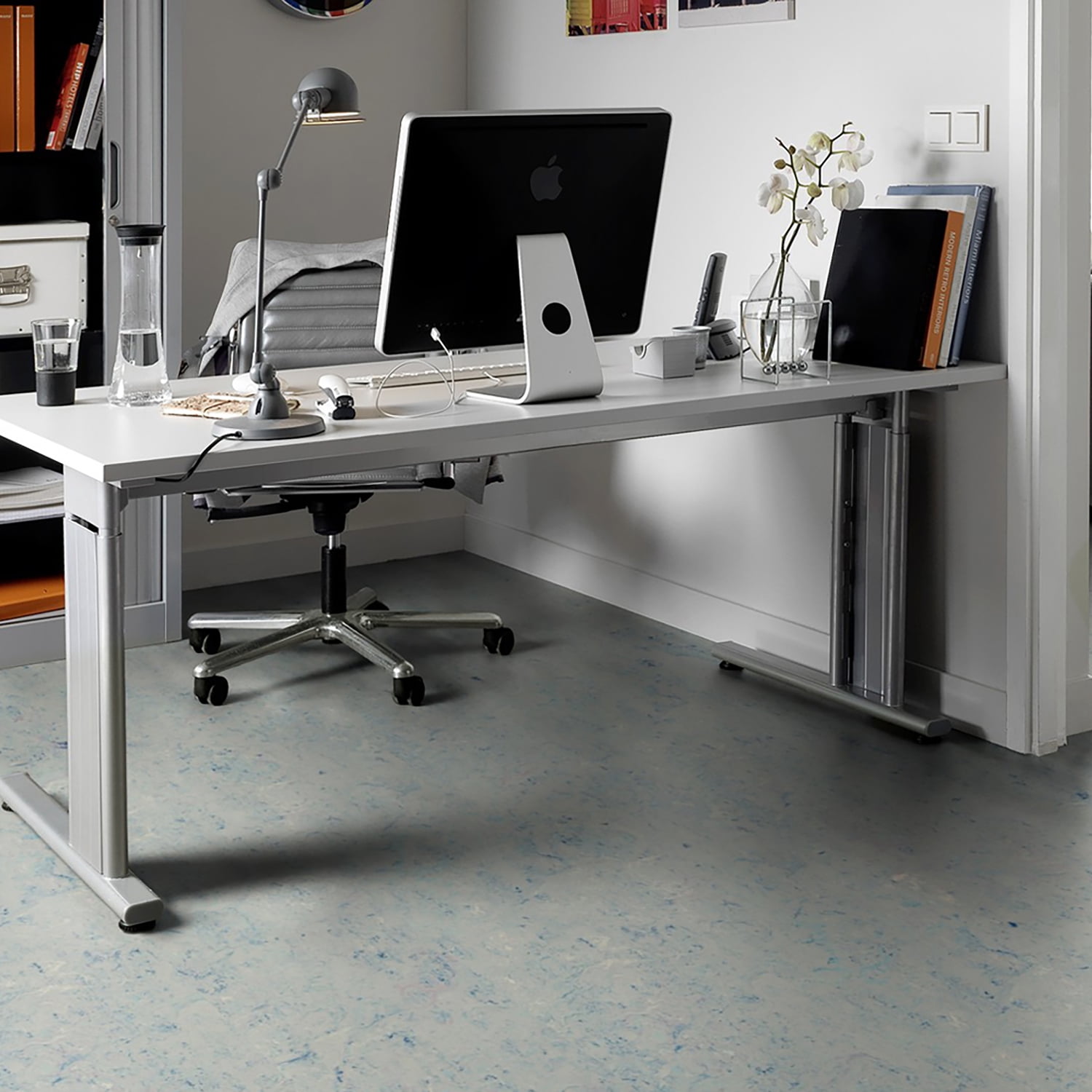 Forbo Flooring Marmoleum Cinch Loc Seal 11.81" x 11.81" Laminate Square in Blue Moon 6.78 Sq ft