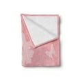 thumbnail image 2 of Rose Soft Flannel Fleece Throw Blanket, Dreamy Fantasy Spring Nature with Flourish Ornament and Flying Butterflies, Cozy Plush for Indoor and Outdoor Use, 70" x 90", Pale Rose Rose, by Ambesonne, 2 of 5
