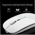 thumbnail image 3 of Rechargeable Wireless Mouse,ZMART 2.4Ghz Silent Computer Office Portable Slim Optical Mouse with USB Receiver Computer Mouse, 3-Level Adjustable DPI for Notebook/PC/Laptop/Computer/Macbook-White, 3 of 7