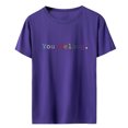 thumbnail image 1 of Blusa informal de manga corta con estampado de cuello redondo para mujer Fridja  ghk2652, 1 of 3