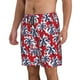thumbnail image 2 of Balery Palm Tree Pattern on Red Traje de Baño Estilo Hawaiano para Hombre, Shorts de Secado Rápido con Bolsillos-Medium, 2 of 6