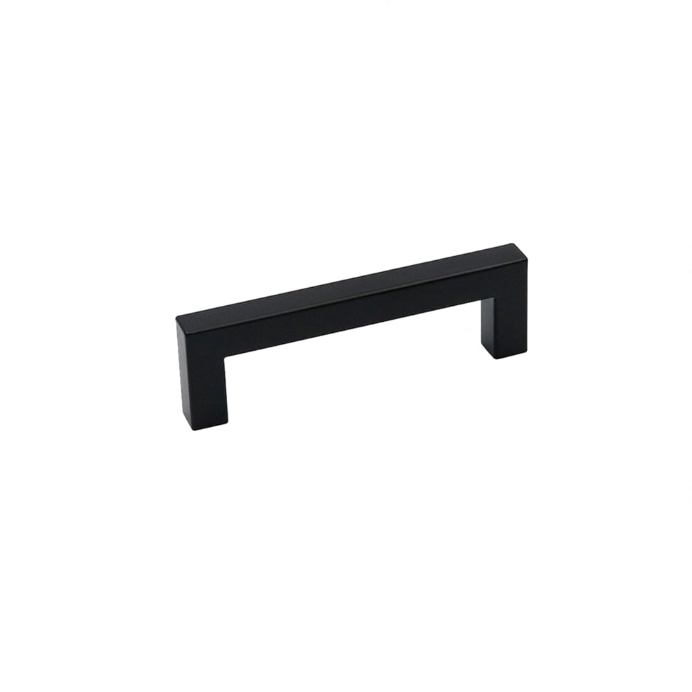 Fitviso 10 Pack 4.5 Inch(115mm) Hole Centers Modern Kitchen Cabinet Pulls Black Drawer Handles