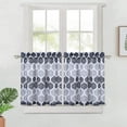 thumbnail image 2 of Shininglove 28"W x 30"L Kitchen Curtains, Lattice Pattern Short Bathroom Window Curtain, Grey/Silver, Set of 2, 2 of 7