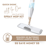 Quick Shine Ultimate Gold Spray Mop Kit | All-In-One 11 Pc Kit w/ Interchangeable Attachments | Floor Cleaner Included | No Batteries Needed | Pro Cleaning System for All Floor Types | 2-in-1 Mop