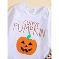 thumbnail image 5 of KelaJuan Baby Halloween Outfits Long Sleeve Pumpkin Romper + Striped Pants + Hat Set Infant Clothes, 5 of 6