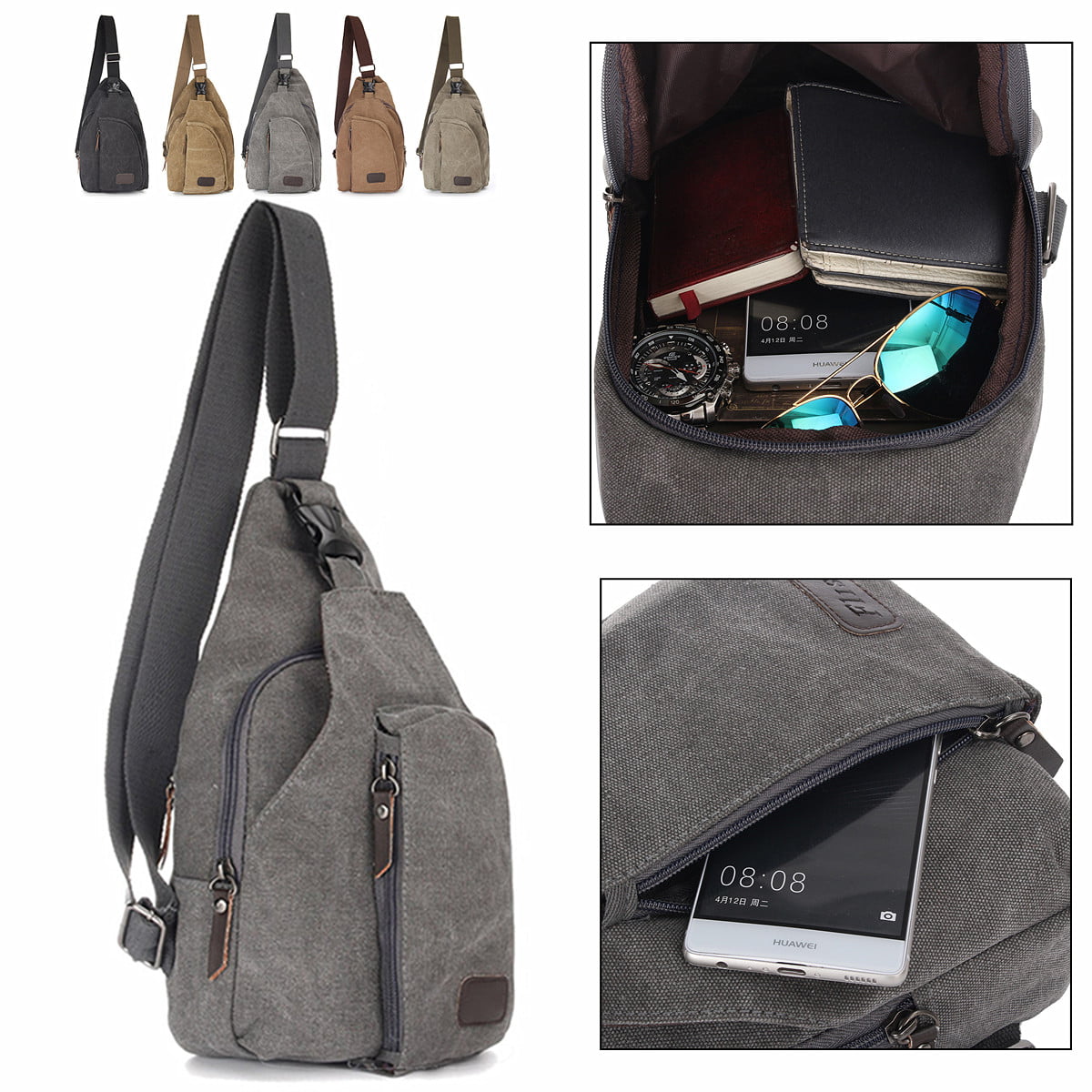 Canvas Messenger Bags Mens Military Tactical Style Shoulder Satchel Schoolbag 