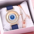 thumbnail image 1 of Pulseras para mujer, regalos para mujer LINJIE Reloj de cuarzo de moda para mujer Reloj con correa de cuero Reloj analógico Conjunto Reloj de aleación, 1 of 5