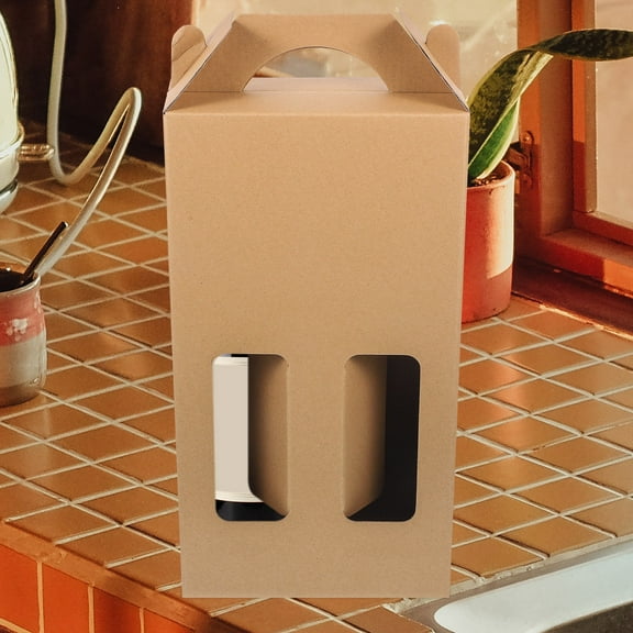 5Pcs Wine Packing Box Paper Bottle Holder Handheld Wine Holder Wine Storage Box Paper Gift Box