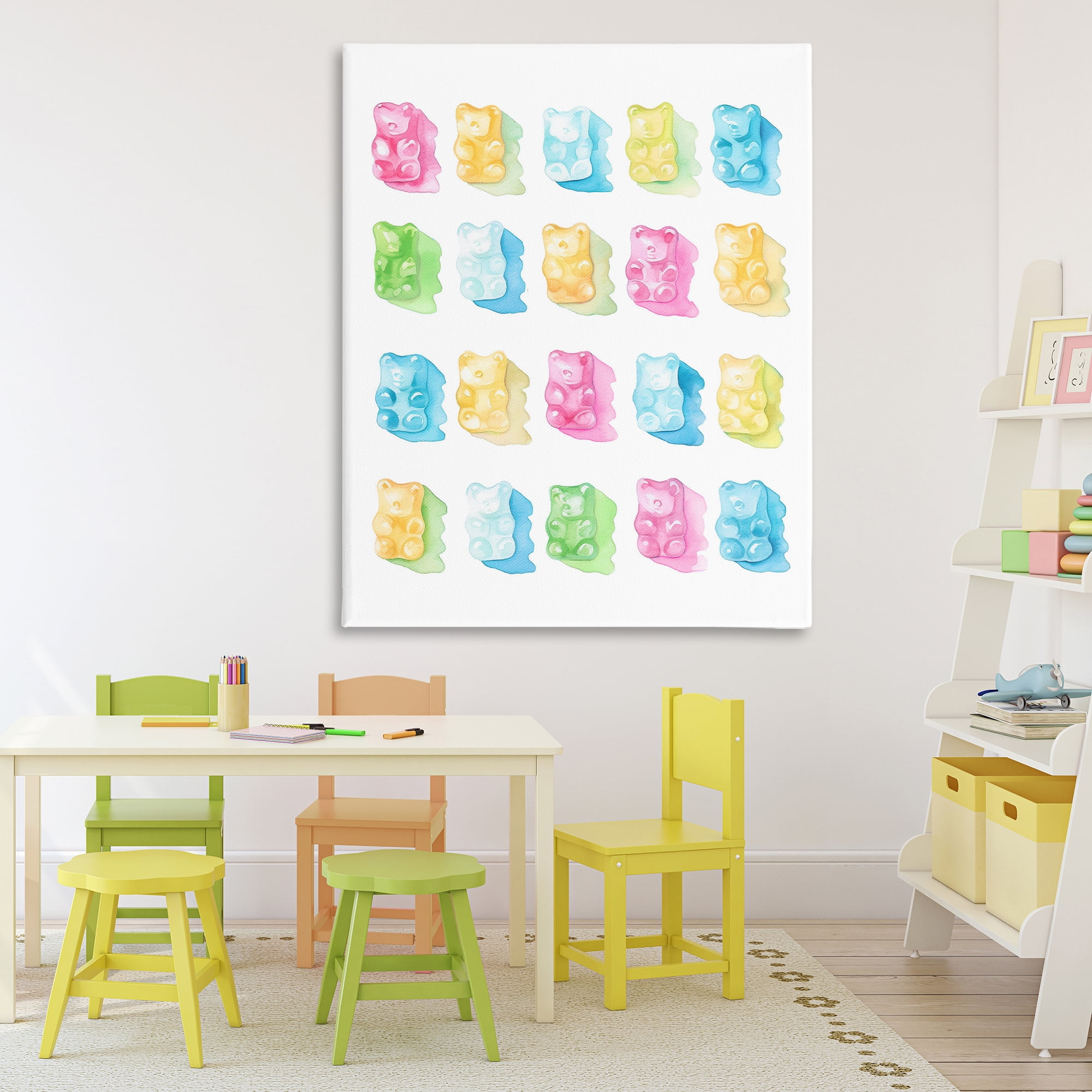 Pastel Candy Bears Collection Canvas Wall Art, design by Lil' Rue