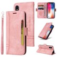 thumbnail image 1 of Feishell Wallet Case for iPhone XS Max, Magnetic Protect PU Leather Flip Case Card Holders RFID Blocking Kickstand Protection with Strap Case for iPhone XS Max, Pink, 1 of 15