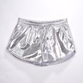 thumbnail image 1 of Pantalones cortos de PU con cordones elásticos de color sólido, pantalones de cuero, pantalones cortos de charol, ropa sexy para mujeres europeas y americanas, 1 of 6
