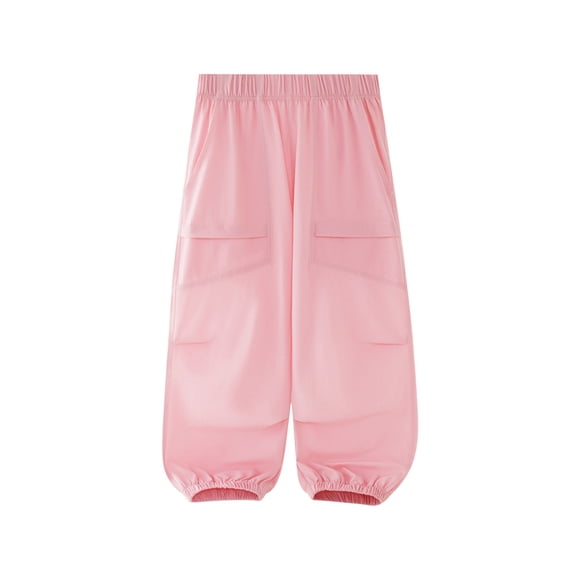 aidice Toddler Boys Girls Clothes Cargo Pants Cinch Bottom Elastic Waisted Solid Color Thin Casual Trousers
