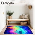 thumbnail image 3 of ODIKA 4'x6' Machine Washable Non-Slip Area Rug, Borealis Shimmering Light Show Design High Traffic Rug, Blue, 83080, 3 of 7