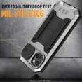 thumbnail image 5 of Allytech Rugged Case for iPhone 13 mini with Screen Protector & Camera Lens Sliding Cover, Anti-Drop Shockproof Dustproof Hidden Kickstand Heavy Duty Triple-Layer Protection Shell, Silver, 5 of 7