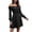 Black, variant on Women Dresses on Trendy Dresses for Women 2025 Fall Women Fashion Casual Neck Puff Sleeve French Long Sleeve Solid Color Dress