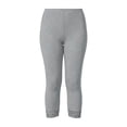 thumbnail image 3 of Women's Lace Trim Leggings 3/4 Capris Stretchy Cropped Yoga Pants (Grey M), 3 of 4
