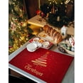 thumbnail image 3 of Merry Christmas Tree Placemats Set of 6,Xmas Red,Non-Slip/Wipe Clean Linen Dining Table Mat Set,Heat-Resistant Table Liner for Holiday/Party/Oudoor, Table Decoration, 3 of 6