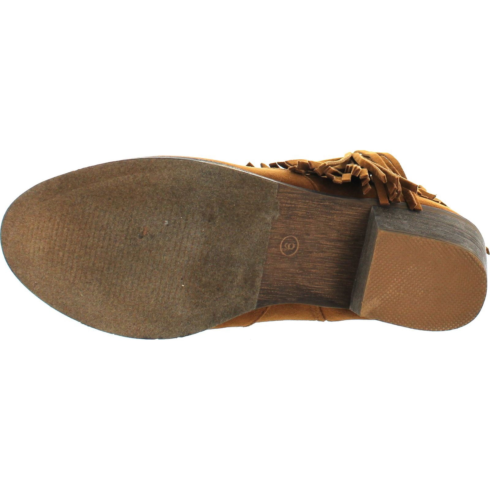 アリアナ　フット Adriana Leonara-39 Women's Side Zipper Low Heel Fringe Ankle