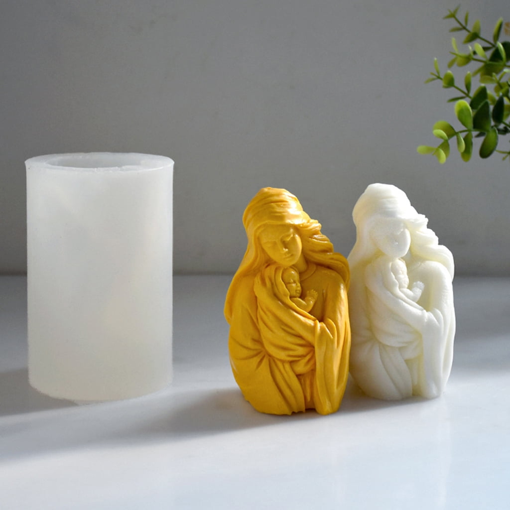 Holy Mother Holding Baby Silicone Mold DIY Crafts Projects Reusable Soap Candle Plaster Chocolate Baking Tool Supplies