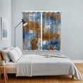 thumbnail image 5 of Curtains 63 Inch Length 2 Panels, Blue Brown Abstract Grommets Window Treatment Curtain, Gradient Vintage Oil Painting Modern Art Thermal Curtains Drapes for Living Room/Bathroom, 5 of 9