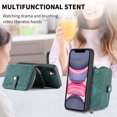 thumbnail image 6 of Allytech Wallet Case for Apple iPhone 15, with Crossbody Shoulder Strap Large Zipper Pocket Cards Slots Stand Protective Shockproof Case for iPhone 15 - Green, 6 of 9