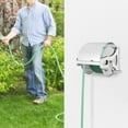 thumbnail image 3 of Hose Reel, Wall Mount Hose Reel, Garden Hose Storage Rack Holds up to 164 ft, Stainless Steel with Brass Handle, Right Side Crank, 360° Swivel Nozzle, for Yard, Garage, Outdoor Organization, 3 of 9