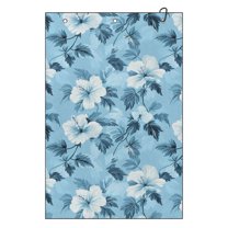 Yuyamidu Blue Hibiscus Golf Towel, Large Size Golf Cleaning Towel, Absorbent Towels for Golf Bags, Carts and Clubs, Easy-Clean