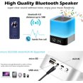 thumbnail image 2 of Night Lights Bluetooth Speaker, Alarm Clock Bluetooth Speaker Touch Sensor Bedside Lamp Dimmable Multi-Color Changing Bedside Lamp, MP3 Player, Wireless Speaker with Lights, 2 of 8