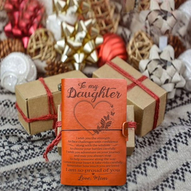 Xihbxyly Diario de Cuero con Mensaje Grabado, Tapa Blanda con Ranuras para Tarjetas, Regalo para Guardar Recuerdos, Sentimiento Personalizado, Ideal para Familia, Viajes o Uso Diario, Tamaño 200 X 12