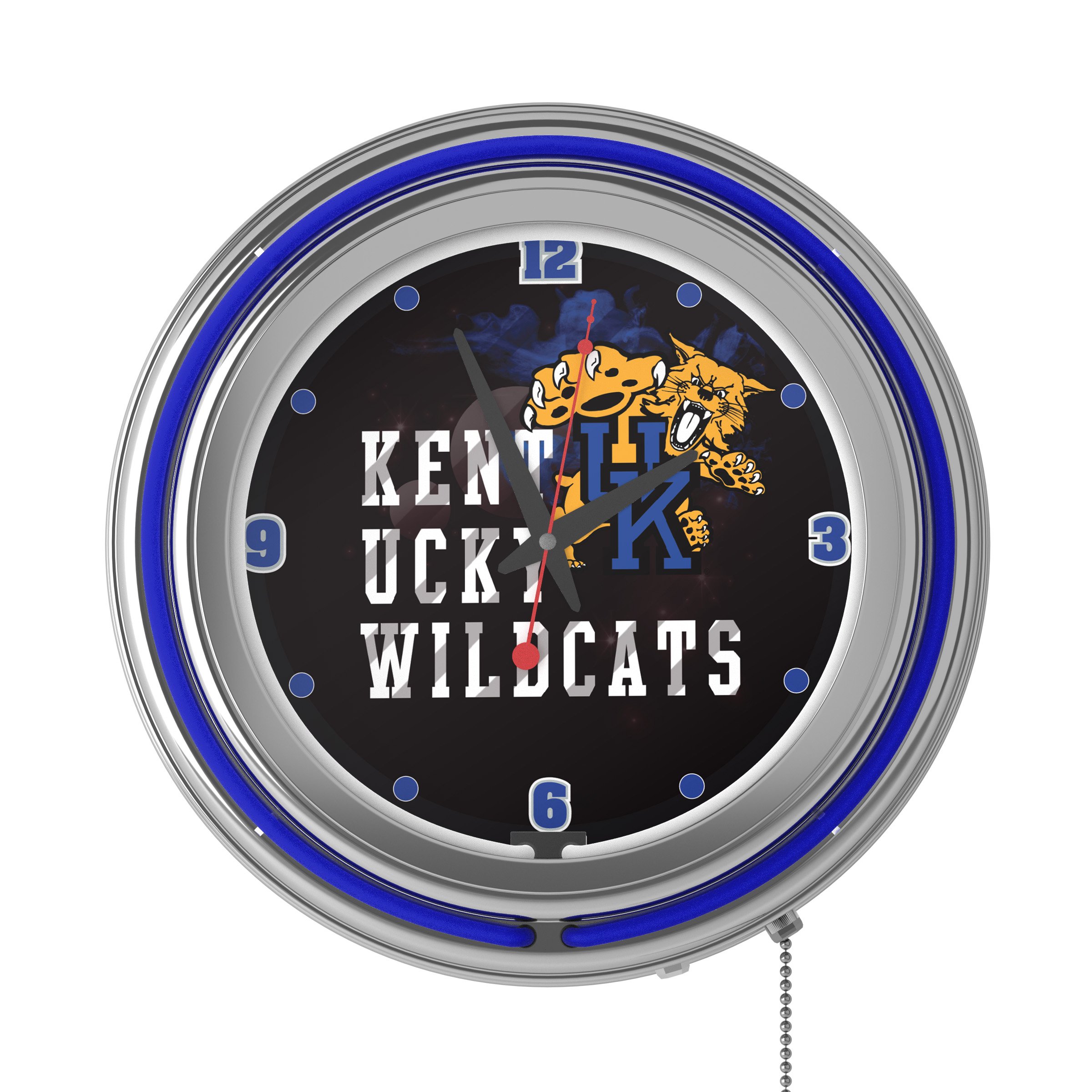 University of Kentucky Wildcats Chrome Double Rung Neon Clock - Smoke - image 2 of 6