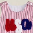 thumbnail image 6 of dmqupv Newborn Fourth of July Outfit Boy Baby Outfit Boy Girl My First Fourth of July Bubble Romper Oversized Toddler USA Clothes Red,0-3 Months, 6 of 8