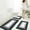 Black, variant on Gradient-Patterned Rectangular Artificial aux Shearling Bathroom Rug Set (3-Piece), White Latex Non-Slip Backing,Non Slip, Quick Drying, Ultra Soft and Water Absorbent Bath Rug Blanket(Blue)