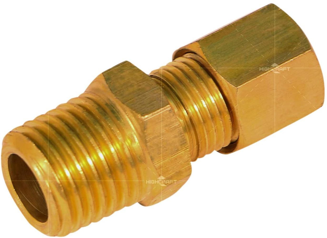 Highcraft Compression 90 degrees Elbow Pipe Fitting; OD.; Lead Free Brass 