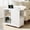 White, variant on Wisykoke Mobile Sideboard with Charging Station, Bedside Table Cabinet with Drawer, Adjustable Shelf, 2 AC Outlets, USB & Type-C Ports, Lockable Wheels, for Dining Room, Bedroom, Kitchen