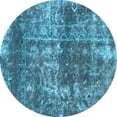 thumbnail image 1 of Ahgly Company Indoor Round Abstract Light Blue Modern Area Rugs, 5' Round, 1 of 4