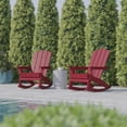 thumbnail image 6 of BizChair Adirondack Rocking Chair with Cup Holder, Weather Resistant HDPE Adirondack Rocking Chair in Red, Set of 2, 6 of 12