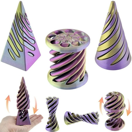 Spiral Toys – 3 Pack of Impossible Cones Spiral Cones Fidget Toys Impossible Pyramid Penetration Toys Suitable for Collectors Desktop Decoration H Spiral Toys – 3 Pack of Impossible Cones Spiral Cones Fidget Toys Impossible Pyramid Penetration Toys Suitable for Collectors Desktop Decoration H