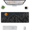 thumbnail image 2 of XL Large Gaming Mouse Pad, Abstract Mountain and Moon Full Desk Mousepad with Stitched, Waterproof Non-Slip Base Keyboard Pad, PC Laptop Computer Mat Gifts for Men Office, (Black, 31.5 * 11.8 in), 2 of 6