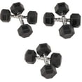 thumbnail image 1 of Fitvids Rubber Encased Hex Dumbbell, Set Including 10, 15, 20LB Pairs, 1 of 4