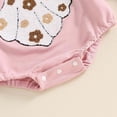 thumbnail image 4 of Nwiuh Newborn Baby Girl Halloween Outfit Ghost Embroidery Sweatshirt Romper Bubble Bodysuit with Headband (Pink, 12-18 Months), 4 of 7