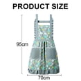 thumbnail image 2 of 2pcs Floral Princess Apron Female summer waterproof household Kitchen cooking canvas apron Catering - grey, 2 of 5