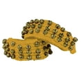 thumbnail image 3 of Banithani Indian Traditional 3 Line Classical Kathak 12 No Ghungroo Anklets Dancing Ankle Bracelet Pair Jewelry-Yellow, 3 of 5