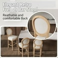 thumbnail image 5 of KCC Barstools Bar Height, French Country Wooden Bar Stools with Upholstered Seating, 30 Inches Bar Chairs with Solid Wood Frame, Beige and Natural, 5 of 9