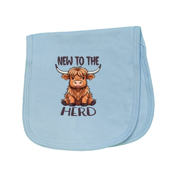Inktastic New to the Herd Highland Cow Baby Burp Cloth