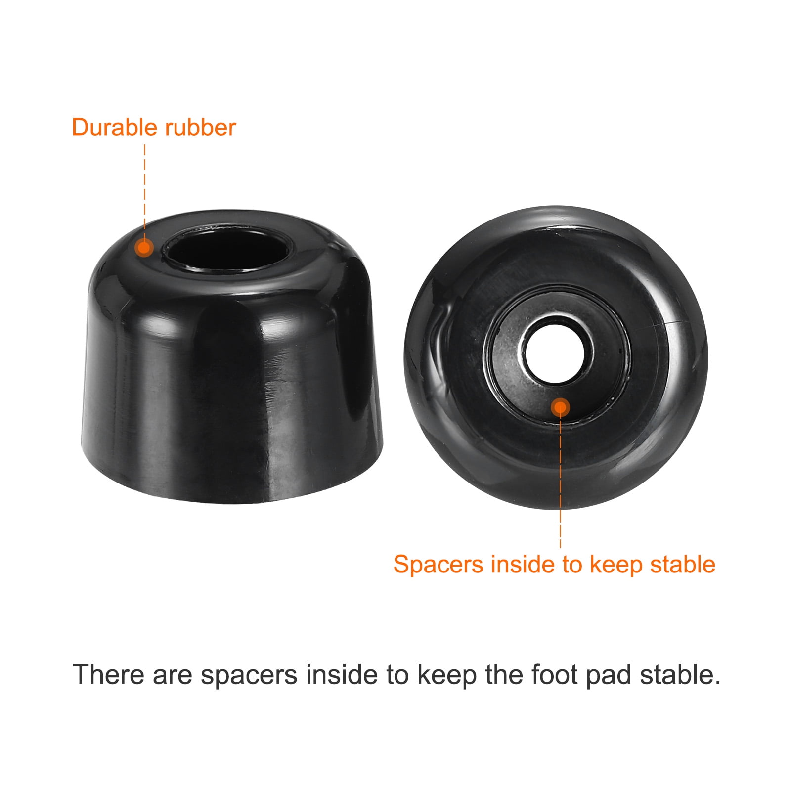 Unique Bargains Cutting Board Feet Round Rubber Bumpers Pads with Screws 1.14"x0.87"