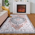 thumbnail image 6 of ZACOO 3'x5' Small Boho Area Rug Washable Traditional Area Rugs Vintage Chic Dorm Carpet Floor Cover for Kids Room Office Coffee Table Rug, Persian Peach, 6 of 6