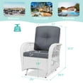 thumbnail image 4 of MEETWARM Patio Wicker Rocking Glider Set, All-Weather Outdoor Rattan Patio Rocking Chairs of 2, Patio Conversation Set with Thickened Cushions for Porch Garden & Backyard, White Wicker/Grey, 4 of 7